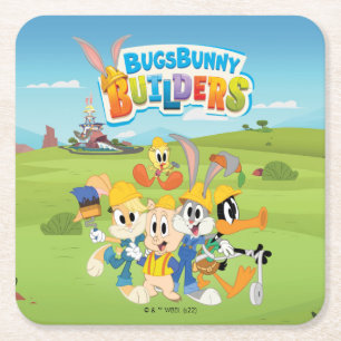 BUGS BUNNY BUILDERS™  The Looney Builders Group Rechteckiger Pappuntersetzer
