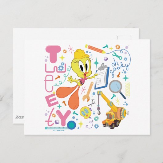 BUGS BUNNY BUILDERS™| TWEETY™-Arbeitstools Postkarte (Vorne/Hinten)
