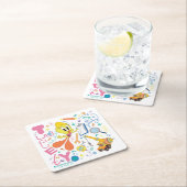 BUGS BUNNY BUILDERS™| TWEETY™-Arbeitstools Rechteckiger Pappuntersetzer (Vor Ort)