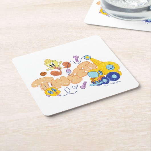 BUGS BUNNY BUILDERS™| TWEETY™ Sketch Art Rechteckiger Pappuntersetzer (angewinkelt)