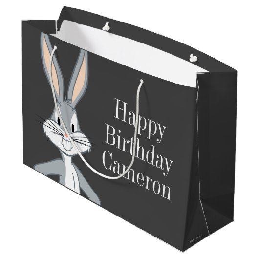 BUGS BUNNY™ | Bunny Stare Große Geschenktüte (Rückseite Schrägansicht)