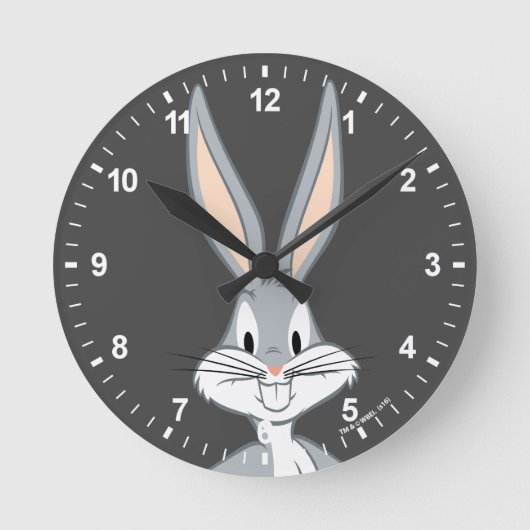 BUGS BUNNY™ | Bunny Stare Runde Wanduhr (Vorderseite)