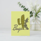 BUGS BUNNY™ Cowboy Leaning on Cactus Postkarte (Stehend Vorderseite)