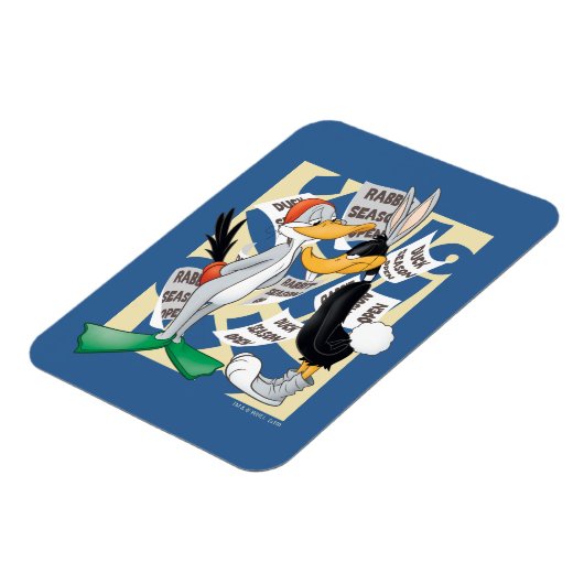 BUGS BUNNY™ & DAFFY DUCK™ Bereit für die Jagdsaiso Magnet (Linke Seite)