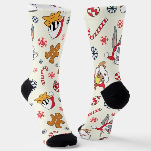 BUGS BUNNY™, DAFFY DUCK™ & Lola Christmas Pattern Socken (Gewinkelt)
