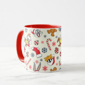 BUGS BUNNY™, DAFFY DUCK™ & Lola Christmas Pattern Tasse (Vorderseite Links)