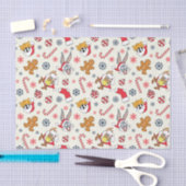 BUGS BUNNY™, DAFFY DUCK™ & Lola Weihnachtsmuster Seidenpapier (Handwerk)