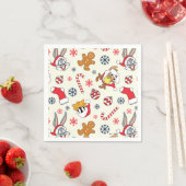 BUGS BUNNY™, DAFFY DUCK™ & Lola Weihnachtsmuster Serviette (Beispiel)