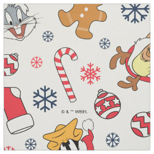 BUGS BUNNY™, DAFFY DUCK™ & Lola Weihnachtsmuster Stoff