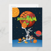 BUGS BUNNY™, DAFFY DUCK™, & TAZ™ SPACE JAM™ Logo Einladungspostkarte (Vorne/Hinten)