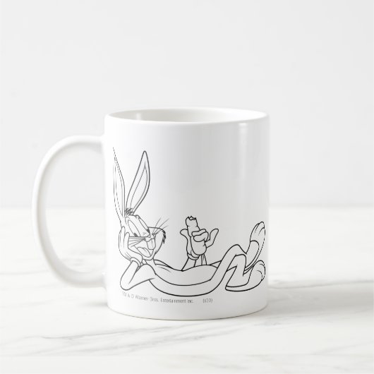 BUGS BUNNY™ Eating Carrot Sketch Kaffeetasse (Links)