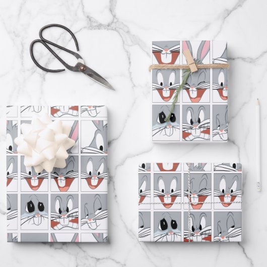 BUGS BUNNY™ Expression Blocks Geschenkpapier Set (Vorderseite)