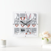 BUGS BUNNY™ Expression Blocks Quadratische Wanduhr (Zuhause)