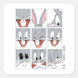 BUGS BUNNY™ Expression Blocks Quadratischer Aufkleber