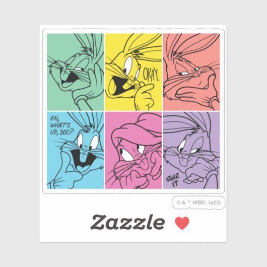 BUGS BUNNY™ Farbblockausdrücke Aufkleber (Blatt)