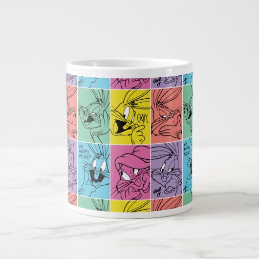 BUGS BUNNY™ Farbblockausdrücke Jumbo-Tasse (Vorderseite)