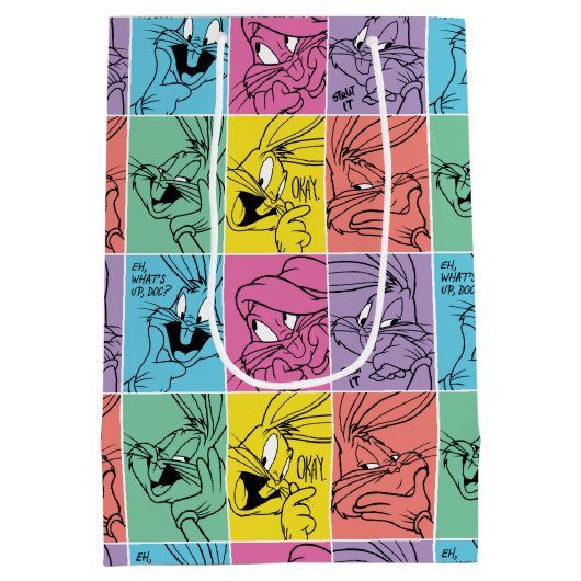 BUGS BUNNY™ Farbblockausdrücke Mittlere Geschenktüte (Rückseite)