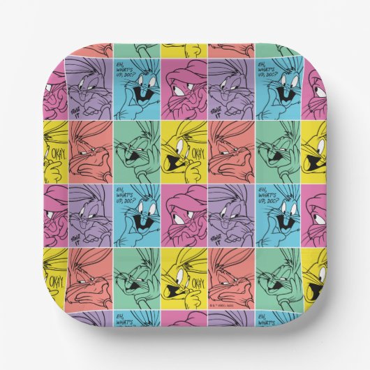 BUGS BUNNY™ Farbblockausdrücke Pappteller (Vorderseite)