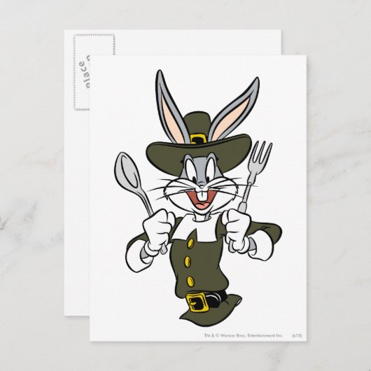 BUGS BUNNY™ Feasttime Postkarte (Vorne/Hinten)