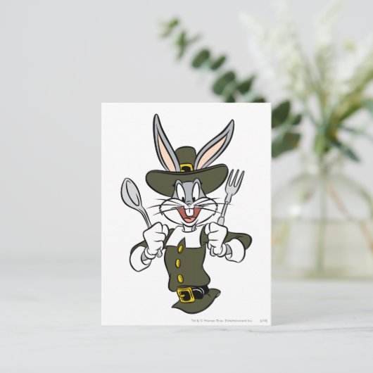 BUGS BUNNY™ Feasttime Postkarte (Stehend Vorderseite)