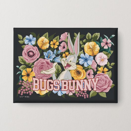 BUGS BUNNY™ Floral Embroidery Graphic Button (Vorderseite)