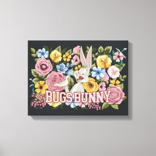 BUGS BUNNY™ Floral Embroidery Graphic Leinwanddruck (Vorderseite)
