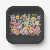 BUGS BUNNY™ Floral Embroidery Graphic Pappteller (Vorderseite)
