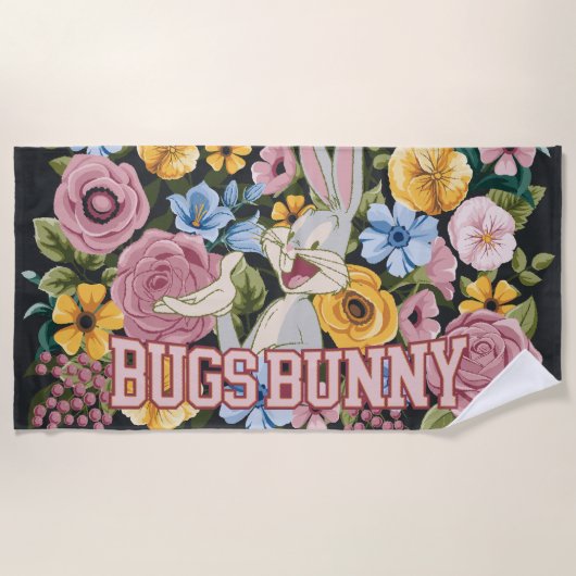 BUGS BUNNY™ Floral Embroidery Graphic Strandtuch (Vorderseite)