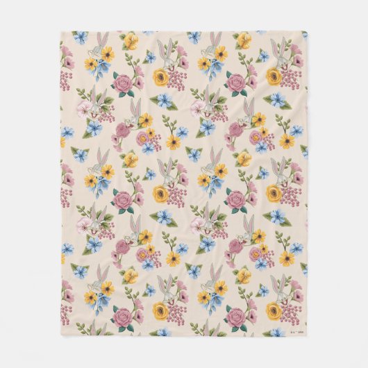 BUGS BUNNY™ Floral Embroidery Pattern Fleecedecke (Vorderseite)
