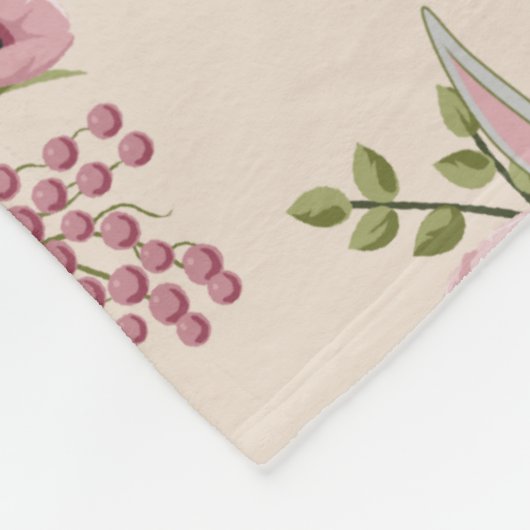 BUGS BUNNY™ Floral Embroidery Pattern Fleecedecke (Ecke)