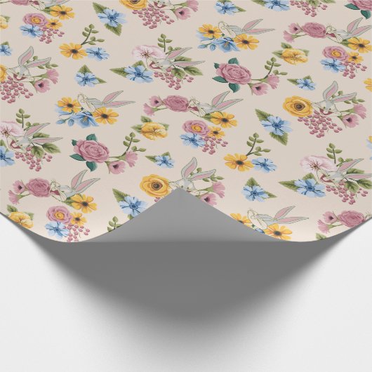 BUGS BUNNY™ Floral Embroidery Pattern Geschenkpapier (Ecke)