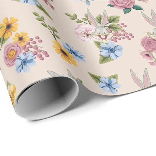 BUGS BUNNY™ Floral Embroidery Pattern Geschenkpapier (Rolleneckpunkt)