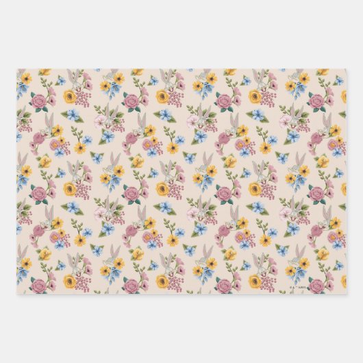 BUGS BUNNY™ Floral Embroidery Pattern Geschenkpapier Set (Vorderseite 2)