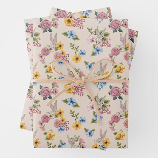 BUGS BUNNY™ Floral Embroidery Pattern Geschenkpapier Set (Beispiel)