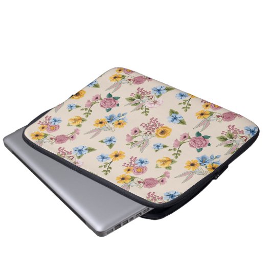 BUGS BUNNY™ Floral Embroidery Pattern Laptopschutzhülle (Vorne Knopf)