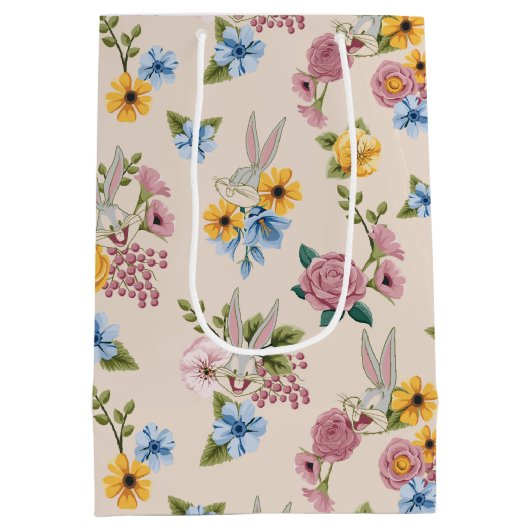 BUGS BUNNY™ Floral Embroidery Pattern Mittlere Geschenktüte (Rückseite)