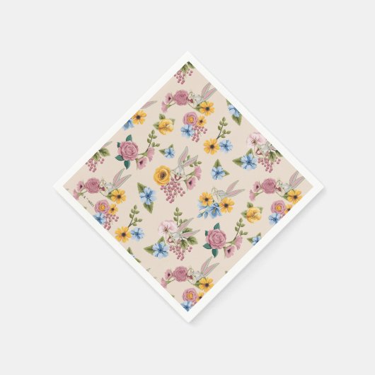 BUGS BUNNY™ Floral Embroidery Pattern Serviette (Ecke)