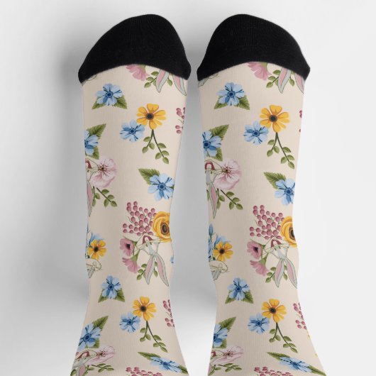 BUGS BUNNY™ Floral Embroidery Pattern Socken (Oben)