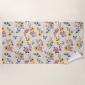 BUGS BUNNY™ Floral Embroidery Pattern Strandtuch (Vorderseite)