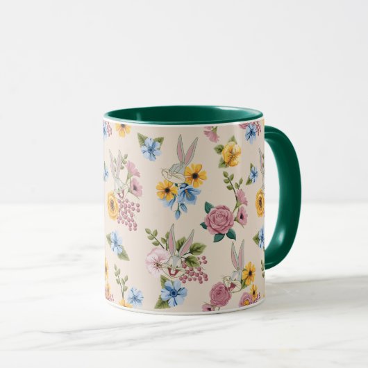 BUGS BUNNY™ Floral Embroidery Pattern Tasse (VorderseiteRechts)