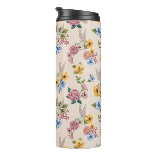 BUGS BUNNY™ Floral Embroidery Pattern Thermosbecher (Nach rechts gedreht)