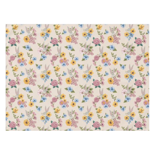 BUGS BUNNY™ Floral Embroidery Pattern Tischdecke (Vorderseite (Horizontal))