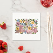 BUGS BUNNY™ Florale Stickerei Grafik Serviette (Beispiel)