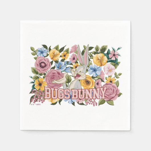 BUGS BUNNY™ Florale Stickerei Grafik Serviette (Vorderseite)