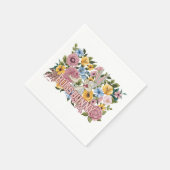 BUGS BUNNY™ Florale Stickerei Grafik Serviette (Ecke)
