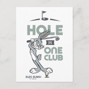 BUGS BUNNY™ Golfspielen - Loch in einem Club Postkarte
