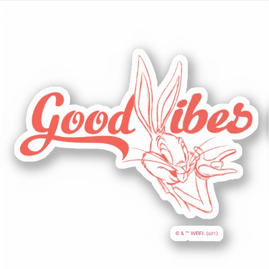 BUGS BUNNY™ | Good Vibes Aufkleber (Vorderseite)