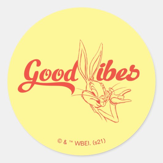 BUGS BUNNY™ | Good Vibes Runder Aufkleber (Vorderseite)