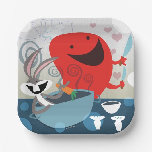 BUGS BUNNY™ & Gossamer Whimsical Meal Prep Pappteller (Vorderseite)