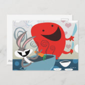 BUGS BUNNY™ & Gossamer Whimsical Meal Prep Postkarte (Vorne/Hinten)